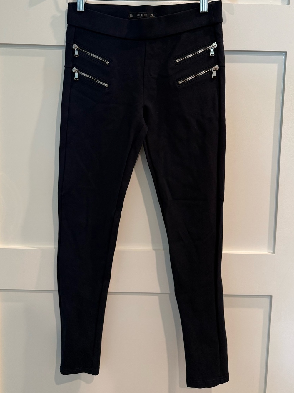 ZARA BLOGGERS FAV Navy Zipper LEGGINGS Medium
